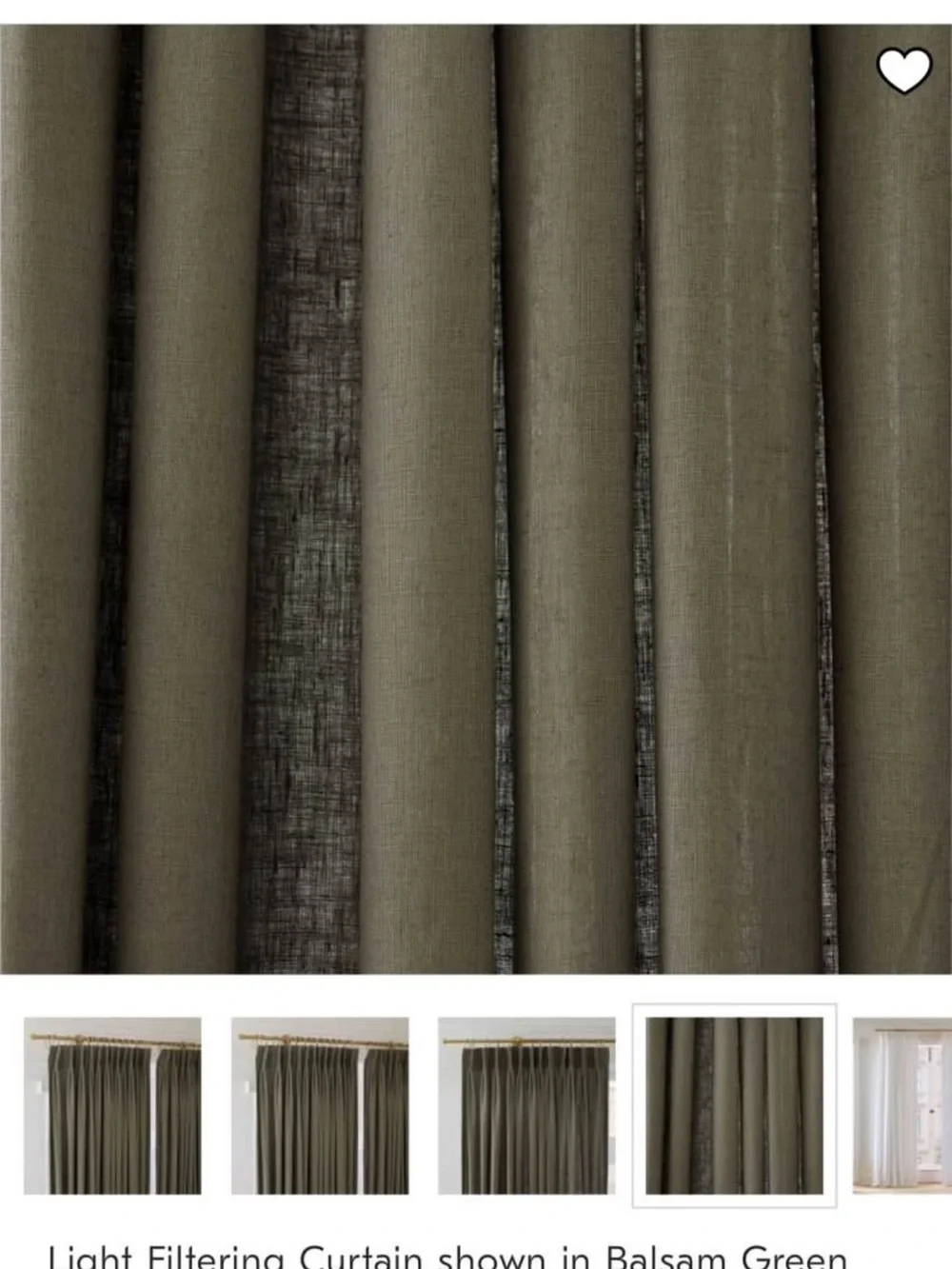 West elm balsam green 48x108 curtains (set of 2)